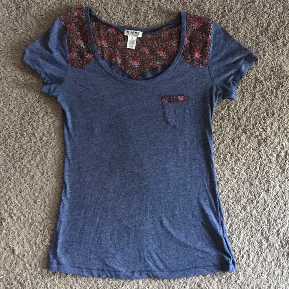 Blue floral t-shirt